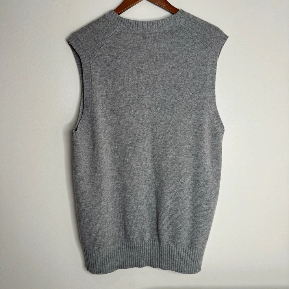 Banana Republic Gray Merino Wool Blend V-neck‎ Men’s Sweater Vest Size Large